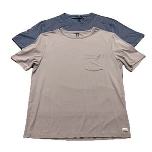 Vuori Men Performance Athletic Crew Neck Stretch Short Sleeve Tee Size S 2 Piece